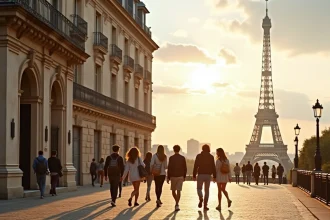 Collège international à Paris avec élèves en classe dynamique