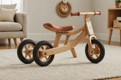 Draisienne en bois pour bébé favorisant l'éveil et l'équilibre