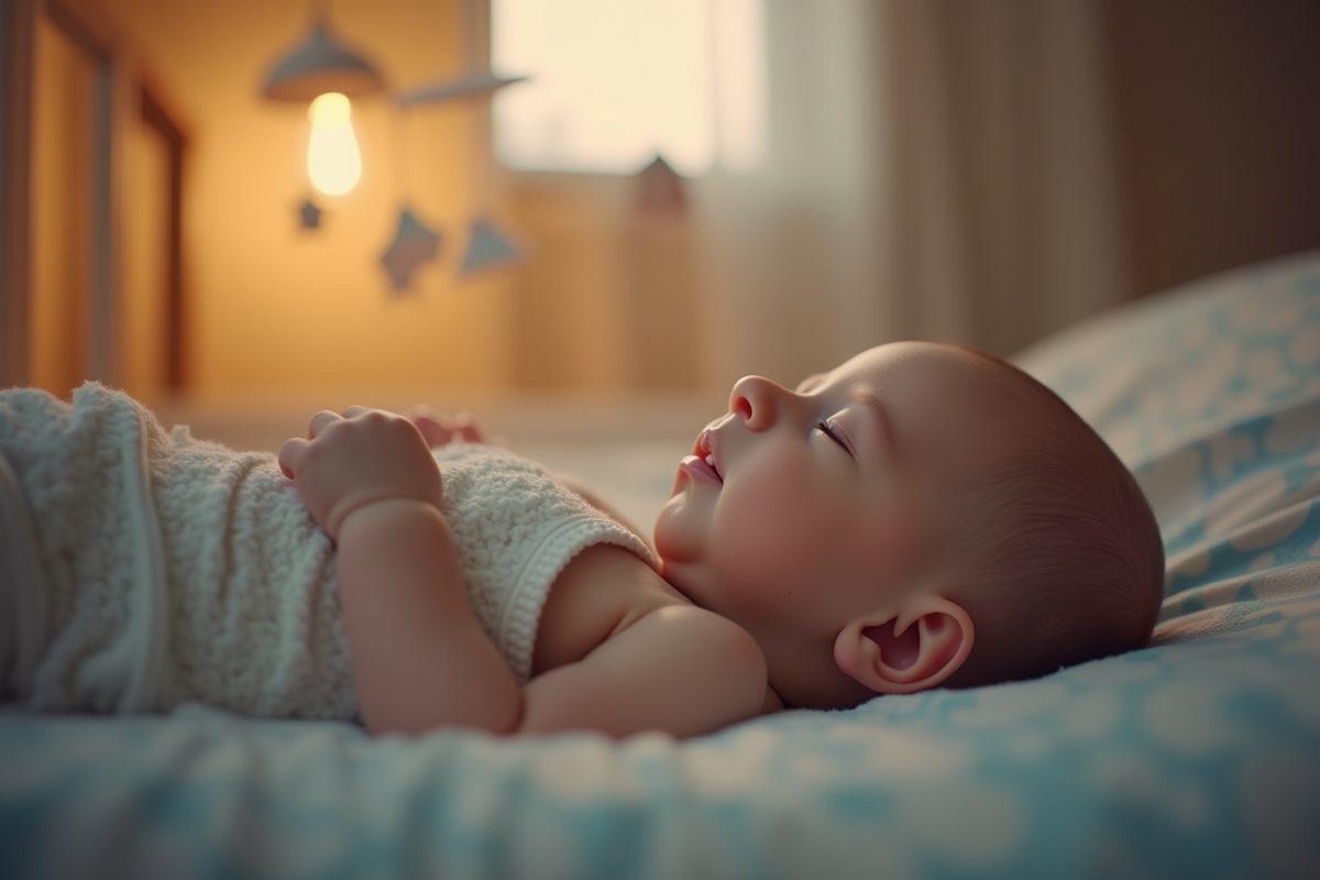Bébé endormi paisiblement dans une chambre douce et apaisante